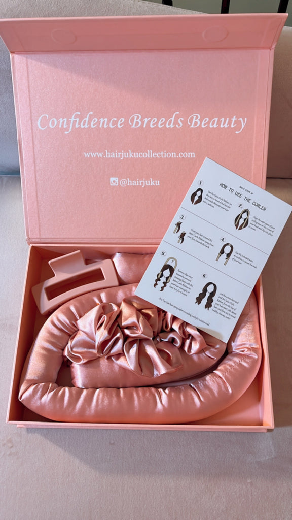 Pink Satin Heatless Curlers